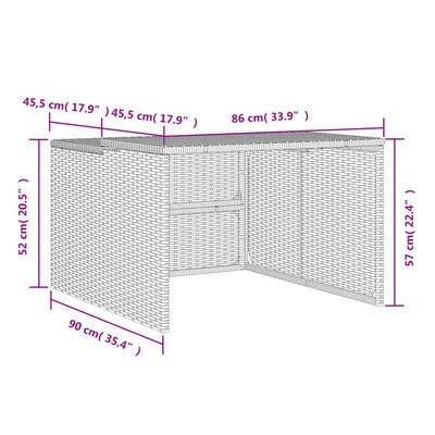 vidaXL Roboto vejapjovės garažas, smėlio, 86x90x52/57cm, poliratanas