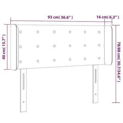 vidaXL Galvūgalis su LED, kreminės spalvos, 93x16x78/88cm, audinys