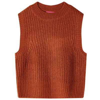 Vaikiškas megztinis-liemenė, smėlio spalvos, megztas, 128 dydžio