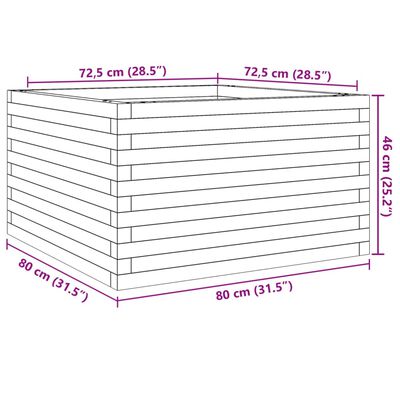 vidaXL Sodo lovelis, 80x80x46cm, douglas eglės medienos masyvas