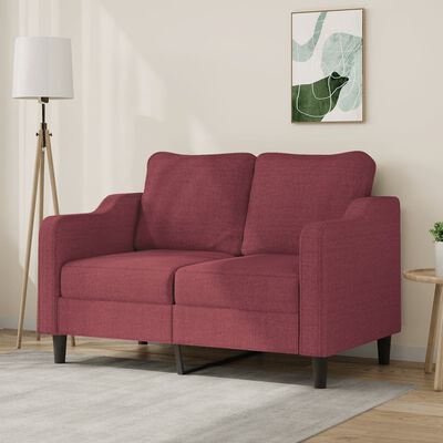 vidaXL Dvivietė sofa, raudonojo vyno spalvos, 120cm, audinys