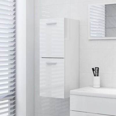 vidaXL Vonios kambario spintelė, balta, 30x30x80cm, apdirbta mediena