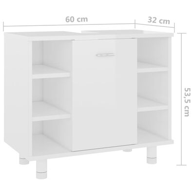 vidaXL Vonios kambario baldų komplektas, 4 dalių, baltas, mediena