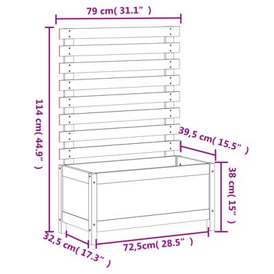 vidaXL Sodo lovelis su stovu, 79x39,5x114cm, pušies medienos masyvas