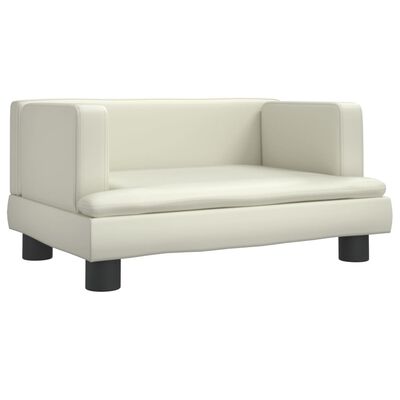 vidaXL Vaikiška sofa, kreminės spalvos, 60x40x30cm, dirbtinė oda