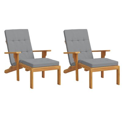 vidaXL Terasos kėdės pagalvėlės, 2vnt., pilkos, oksfordo audinys