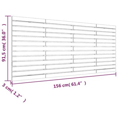 vidaXL Sieninis galvūgalis, 156x3x91,5cm, pušies medienos masyvas