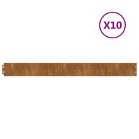 vidaXL Vejos apvadai, 10vnt., 10x103cm, lankstus Corten plienas