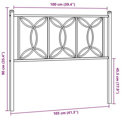 vidaXL Metalinis galvūgalis, baltos spalvos, 100cm