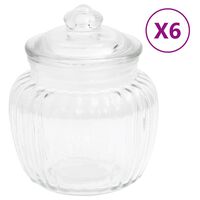 vidaXL Laikymo indai, 6vnt., stiklas, 500ml