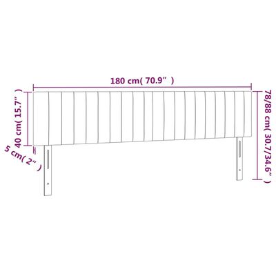 vidaXL Galvūgalis su LED, tamsiai pilkas, 180x5x78/88cm, aksomas