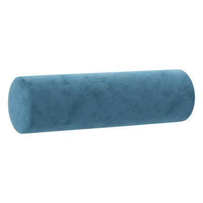 vidaXL Trivietė sofa su pagalvėlėmis, mėlynos spalvos, 180cm, aksomas