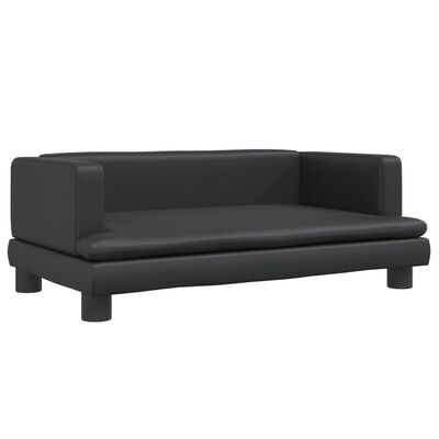 vidaXL Vaikiška sofa, juodos spalvos, 80x45x30cm, dirbtinė oda