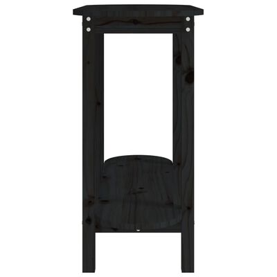 vidaXL Konsolinis staliukas, juodas, 110x40x80cm, pušies masyvas