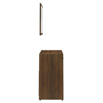 vidaXL Vonios baldų komplektas, rudas ąžuolo, apdirbta mediena