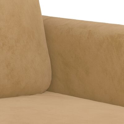 vidaXL Trivietė sofa, rudos spalvos, 180cm, aksomas