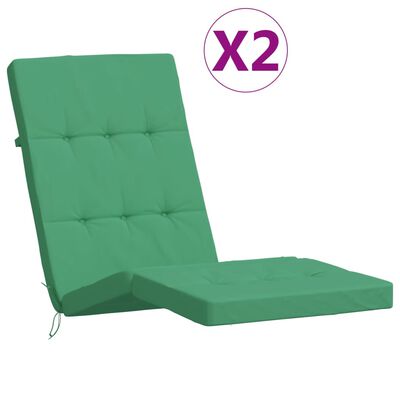 vidaXL Terasos kėdės pagalvėlės, 2vnt., žalios, oksfordo audinys