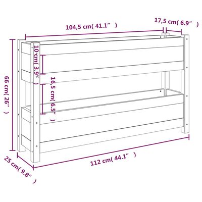 vidaXL Lovelis, juodos spalvos, 112x25x66cm, pušies medienos masyvas