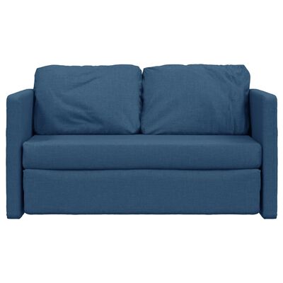 vidaXL Grindų sofa-lova, 2-1, mėlynos spalvos, 112x174x55cm, audinys