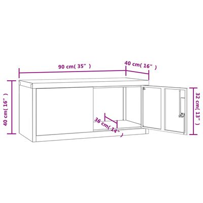 vidaXL Spintelė dokumentams, juodos spalvos, 90x40x110cm, plienas