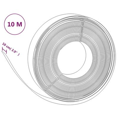 vidaXL Sodo apvadai, 5vnt., juodi, 10m, 10cm, polietilenas