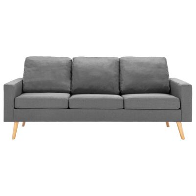 vidaXL Trivietė sofa, šviesiai pilkos spalvos, audinys