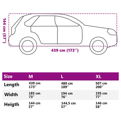 vidaXL Automobilio uždangalas visureigiui, sidabrinis, M dydžio