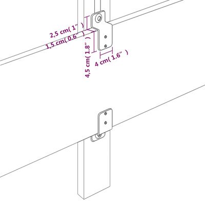 vidaXL Galvūgalis su LED, tamsiai rudos spalvos, 144x7x78/88cm