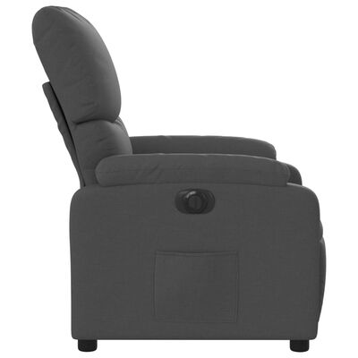 vidaXL Elektrinis atlošiamas krėslas, tamsiai pilkos spalvos, audinys
