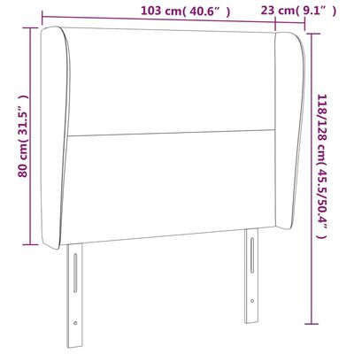 vidaXL Galvūgalis su auselėmis, mėlyna, 103x23x118/128cm, aksomas