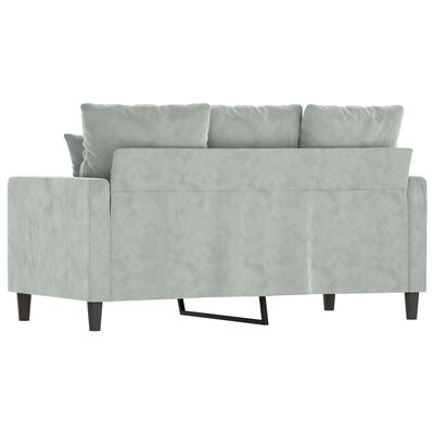 vidaXL Dvivietė sofa, šviesiai pilkos spalvos, 120cm, aksomas