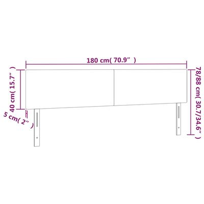 vidaXL Galvūgalis su LED, tamsiai mėlynas, 180x5x78/88cm, aksomas