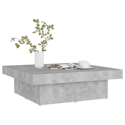 vidaXL Kavos staliukas, betono pilkas, 90x90x28cm, apdirbta mediena