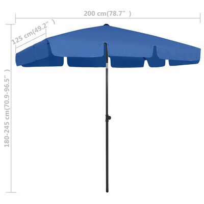 vidaXL Paplūdimio skėtis, tamsiai mėlynos spalvos, 200x125cm