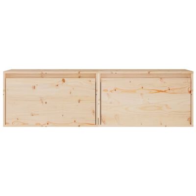 vidaXL Sieninės spintelės, 2vnt., 60x30x35cm, pušies medienos masyvas