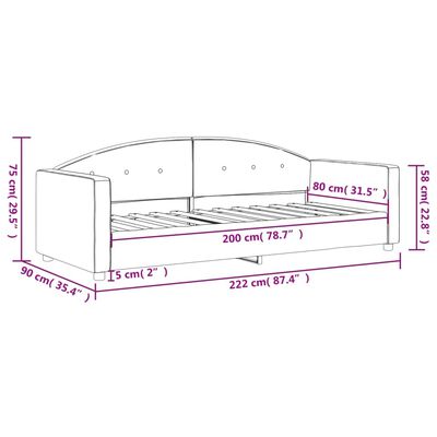 vidaXL Sofa, geltonos spalvos, 80x200cm, aksomas