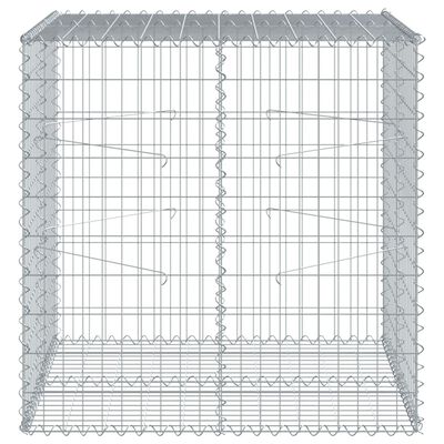 vidaXL Gabiono krepšys su dangčiu, 100x100x100cm, galvanizuota geležis