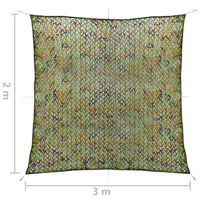 vidaXL Kamufliažinis tinklas su laikymo krepšiu, žalios spalvos, 2x3m