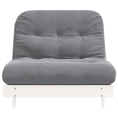 vidaXL Futono sofa-lova su čiužiniu, balta, 100x206x11cm, pušis