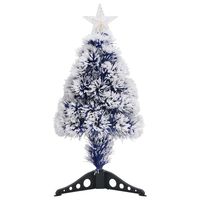 vidaXL Dirbtinė Kalėdų eglutė, balta/mėlyna, 64cm, optinis pluoštas