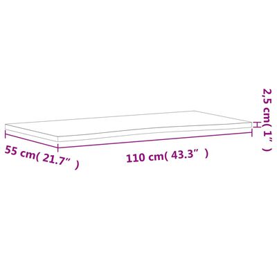 vidaXL Rašomojo stalo stalviršis, 110x(50-55)x2,5cm, bukmedžio masyvas