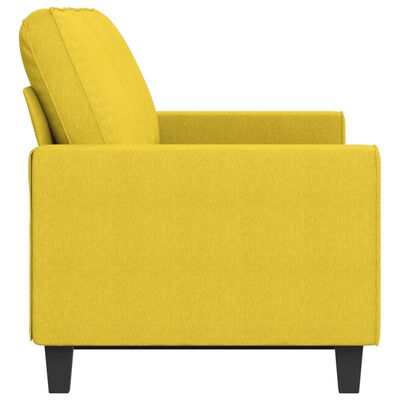 vidaXL Trivietė sofa, šviesiai geltonos spalvos, 180cm, audinys