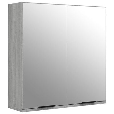 vidaXL Veidrodinė vonios spintelė, pilkos ąžuolo spalvos, 64x20x67cm