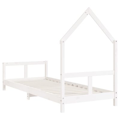 vidaXL Vaikiškos lovos rėmas, baltas, 80x200cm, pušies masyvas
