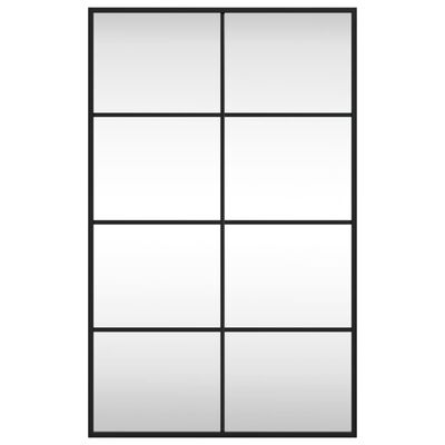 vidaXL Sieninis veidrodis, juodas, 50x80cm, geležis, stačiakampis