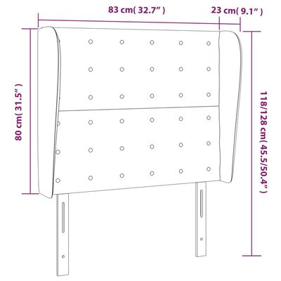 vidaXL Galvūgalis su auselėmis, juodas, 83x23x118/128cm, dirbtinė oda