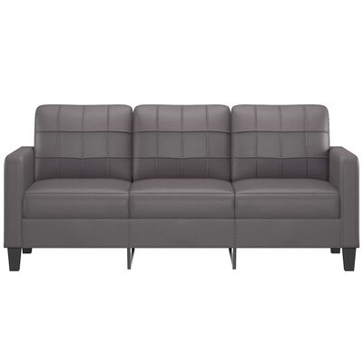 vidaXL Trivietė sofa, pilkos spalvos, 180cm, dirbtinė oda