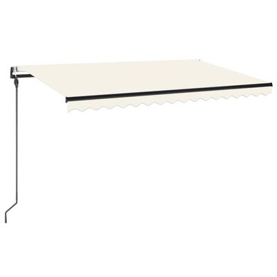 vidaXL Automatinė markizė su LED/vėjo jutikliu, kreminė, 450x300cm