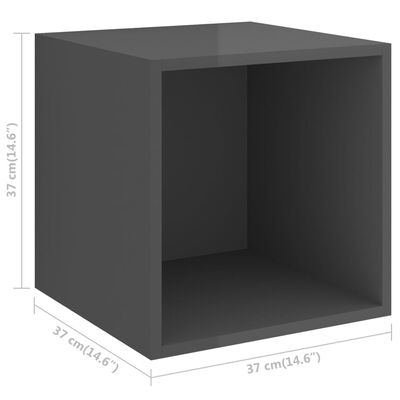 vidaXL Televizoriaus spintelių komplektas, 3 dalių, pilkas, mediena