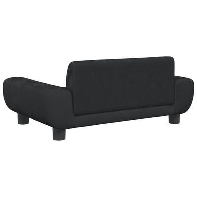 vidaXL Vaikiška sofa, juodos spalvos, 70x45x33cm, aksomas